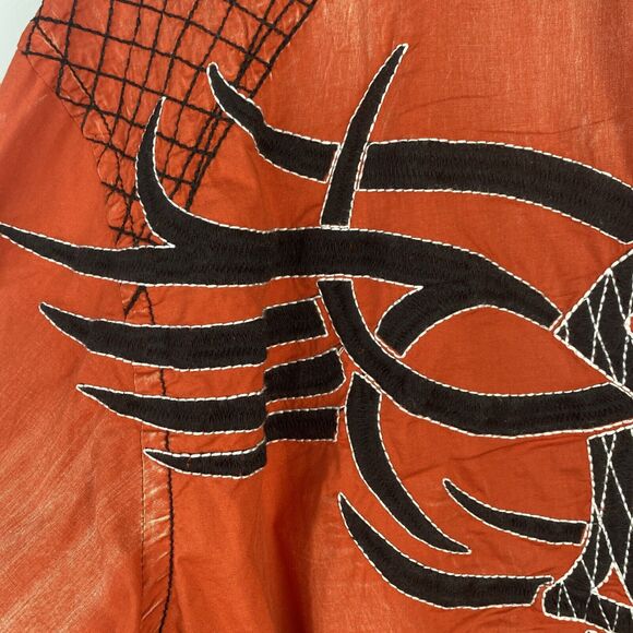 Roar‎ Shirt Orange Signature Edition Embroidered Long Sleeve Shirt Y2K Grunge XL - Picture 14 of 16